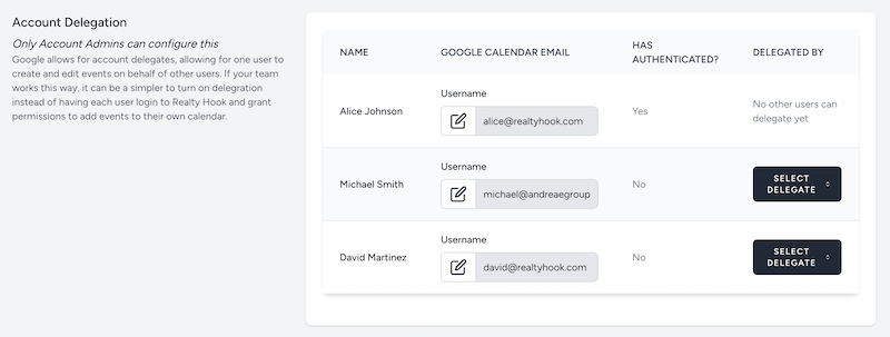 Delegates for Google Calendar