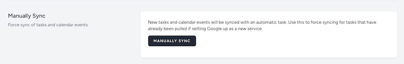 Manually Sync Google Tasks and Events